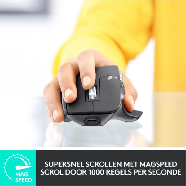Logitech MX Master 3 muis Rechtshandig RF-draadloos + Bluetooth Laser 4000 DPI - Afbeelding 11
