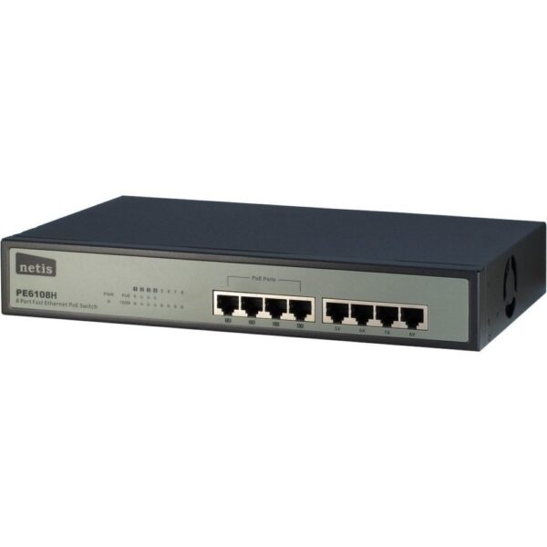 Inter-Tech Netis 19" Switch 8-P PoE (4xPoE) - Afbeelding 3