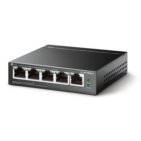 TP-Link TL-SF1005LP netwerk-switch Unmanaged Fast Ethernet (10/100) Power over Ethernet (PoE) Zwart - Afbeelding 3