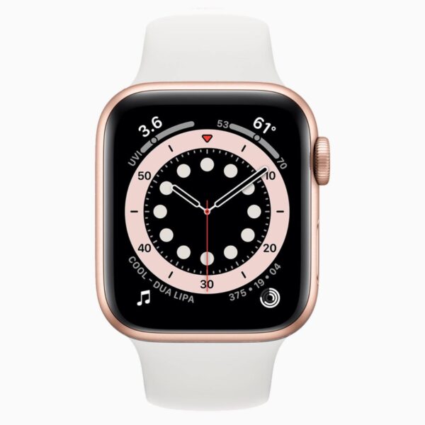 Apple Watch Series 6 44mm RVS Gold Wifi + 4G Golden Sport Band - A-grade - Afbeelding 4