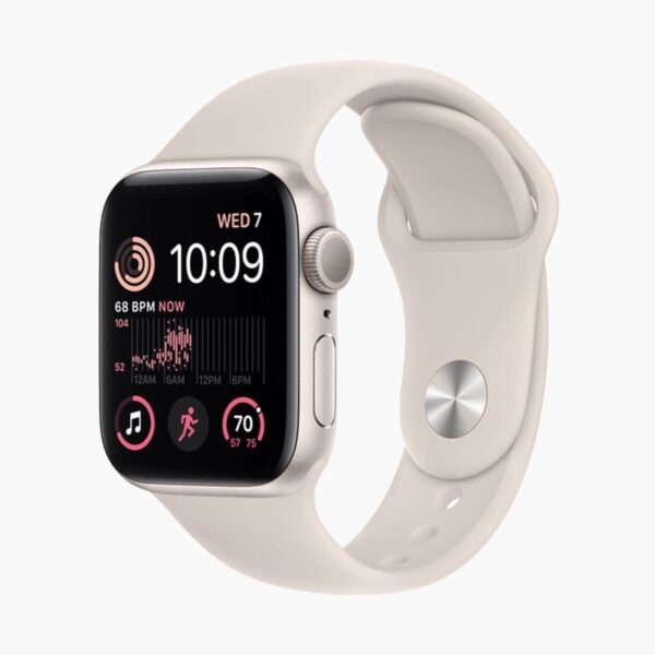Apple Watch SE (2022) 40mm Aluminum Starlight Wifi White Sport Band - B-grade - Afbeelding 3