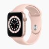 Apple Watch Series 7 45mm RVS Gold Wifi + 4G White Sport Band - A-grade - Afbeelding 2