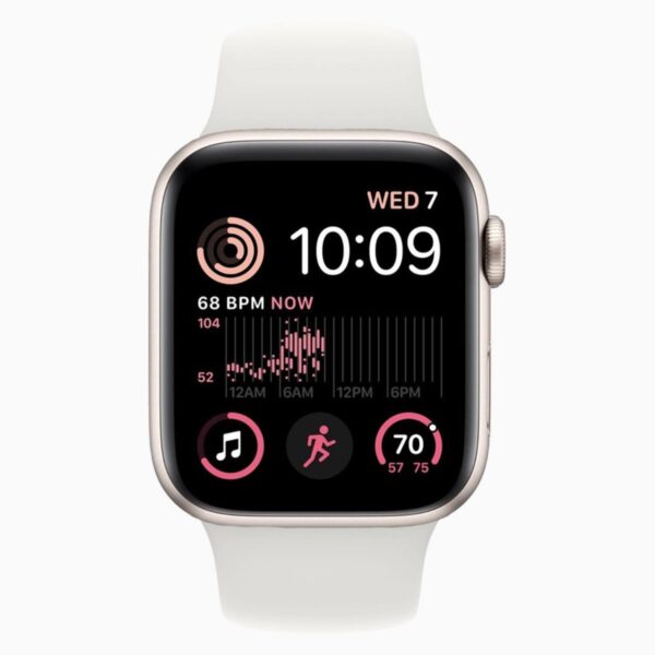 Apple Watch SE (2022) 40mm Aluminum Starlight Wifi White Sport Band - B-grade - Afbeelding 5