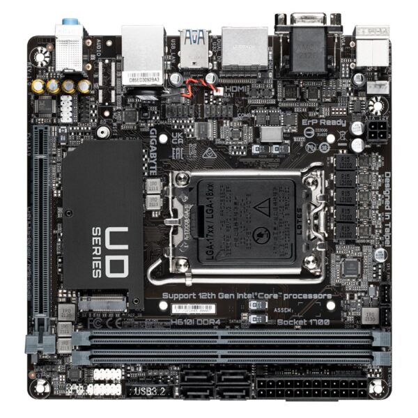 Gigabyte H610I DDR4 moederbord Intel H610 Express LGA 1700 mini ITX - Afbeelding 3