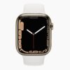 Apple Watch Series 7 45mm RVS Gold Wifi + 4G White Sport Band - A-grade - Afbeelding 3