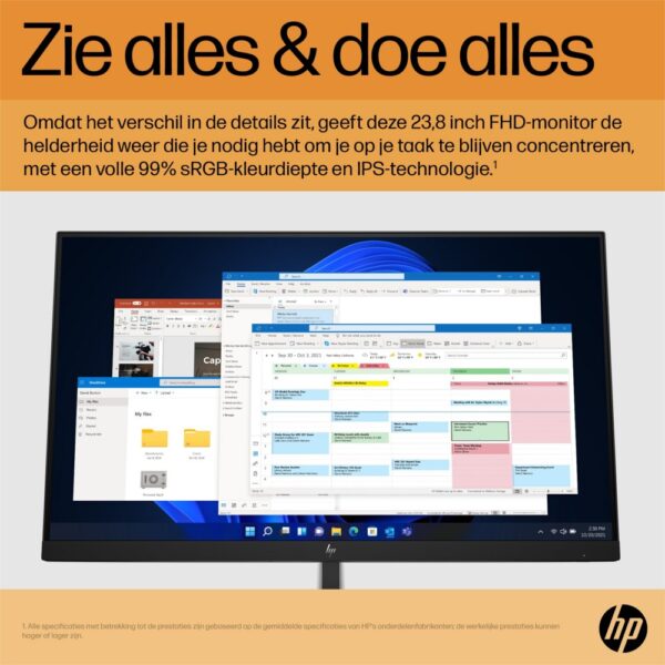 MON HP E24 G5 23.8 Inch 1920x1080 (Full HD) IPS 75HZ DP HDMI - Afbeelding 10