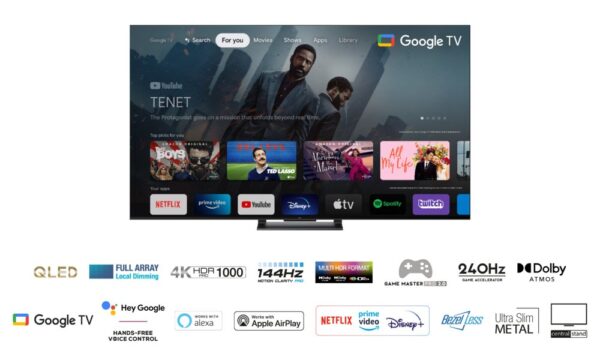 TCL C74 Series 65C749 tv 165,1 cm (65") 4K Ultra HD Smart TV Wifi Zwart 1000 cd/m² - Afbeelding 5
