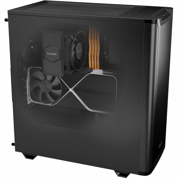 be quiet! PURE BASE 501 Black – Midi Tower PC Behuizing | Stijlvol & Stil | ATX-ondersteuning | 2x 140mm Ventilatoren - Afbeelding 3