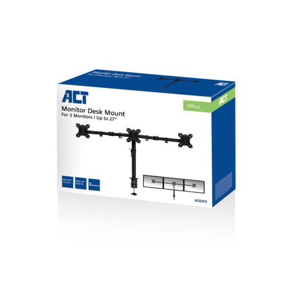 ACT AC8303 flat panel bureau steun 68,6 cm (27") Klem/doorvoer Zwart - Afbeelding 9
