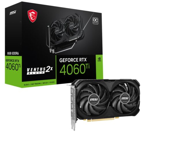 MSI GeForce RTX 4060 Ti VENTUS 2X BLACK 8G OC NVIDIA 8 GB GDDR6 - Afbeelding 3