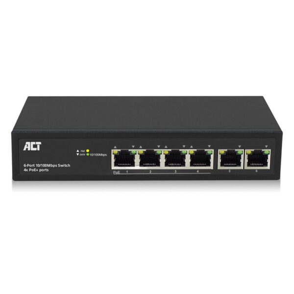 ACT AC4430 6-Poorts 10/100Mbps Switch | 4x PoE+ poorten - Afbeelding 4