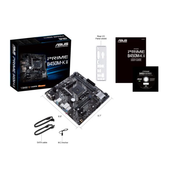 ASUS Prime B450M-K II AMD | Socket AM4 | AMD B450 | 2xDDR4 | Micro-ATX | Moederbord - Afbeelding 7