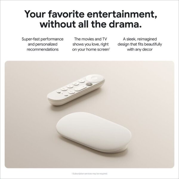 Google TV Streamer Wit 4K | 32GB Opslag | Bluetooth + Wifi + Ethernet - Afbeelding 3