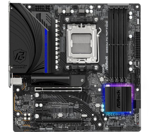 Asrock B650M PG Riptide | Socket AM5 | AMD B650 | 4xDDR5 | Micro-ATX | Moederbord | Renewed - Afbeelding 3