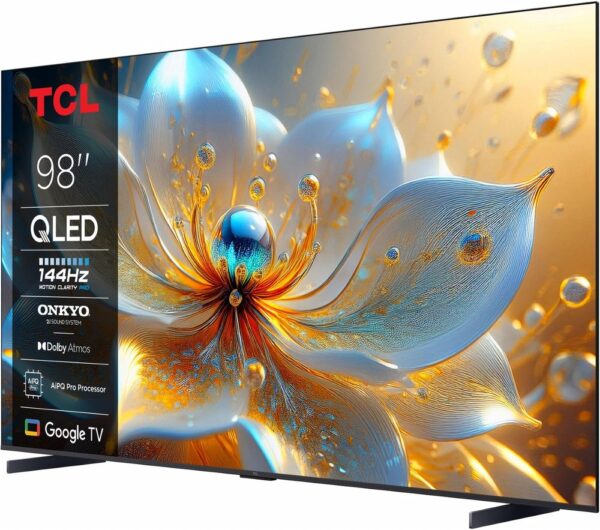 TCL 98T8C 98” | Grote 4K QLED Smart TV | Supersnel 144Hz & Dolby Vision | Google TV + WiFi - Afbeelding 4