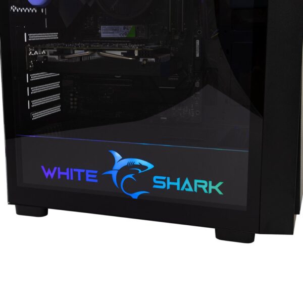 White Shark WARHEAD | Midi Tower Case | Inclusief 4 RGB Fans | Zwart - Afbeelding 3