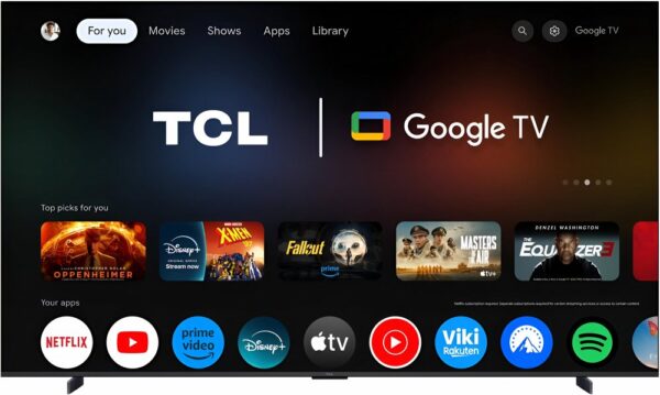 TCL 98T8C 98” | Grote 4K QLED Smart TV | Supersnel 144Hz & Dolby Vision | Google TV + WiFi - Afbeelding 7