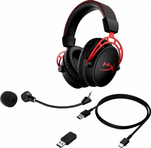 HyperX Cloud Alpha | Draadloze Over-ear Gaming Headset | USB-A | Zwart/Rood - Afbeelding 4