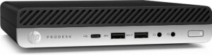 HP ProDesk 600 G4 Mini | Intel Core i5-8500T | 8GB RAM | 256GB SSD | 2x DisplayPort | Windows 11 Professional | Refurbished Silver