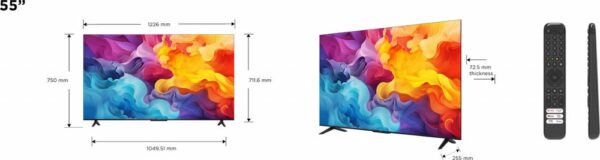TCL 55P61B 55" | 4K Ultra HD LED Smart TV | Google TV | HDR10 | 60Hz | Wifi & Bluetooth - Afbeelding 3