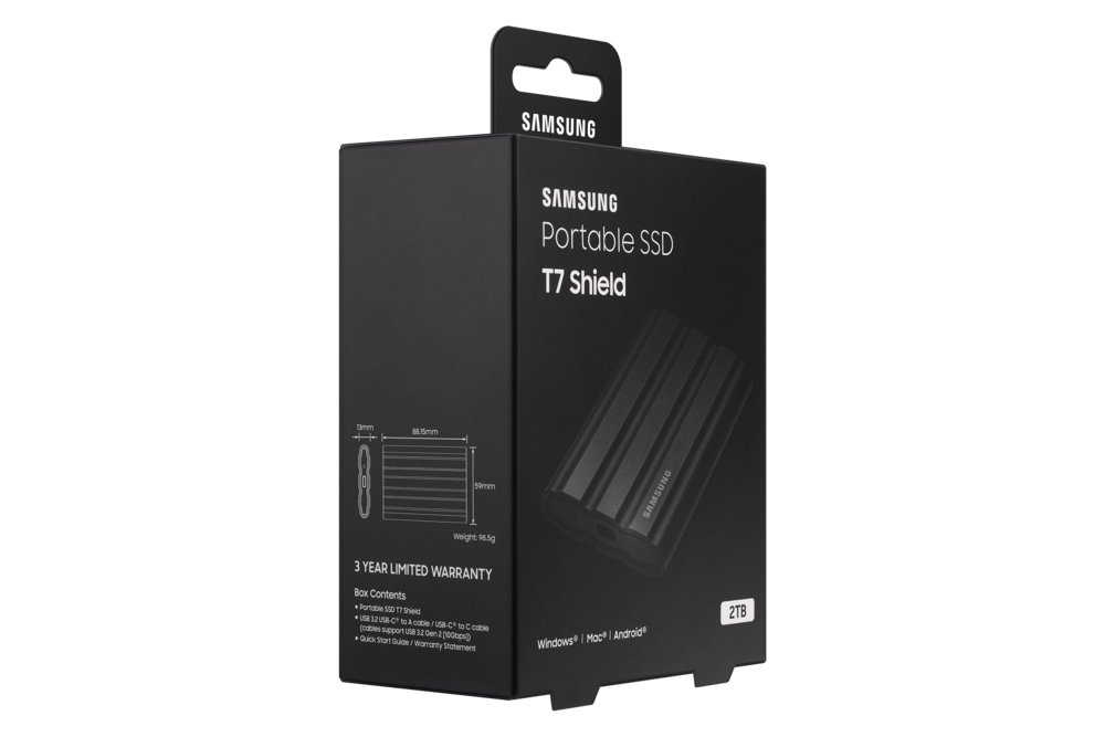 Samsung T7 Shield | Externe SSD | 2TB | USB 3.2 Gen2 | 1.050MB/s Lezen | 1.000MB/s Schrijven | Zwart - Afbeelding 10