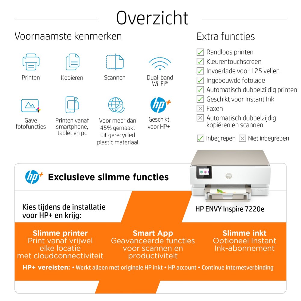 HP Inspire 7220e | All-in-One Inkjetprinter | 4800 x 1200 DPI | Wi-Fi | Kleur - Afbeelding 17
