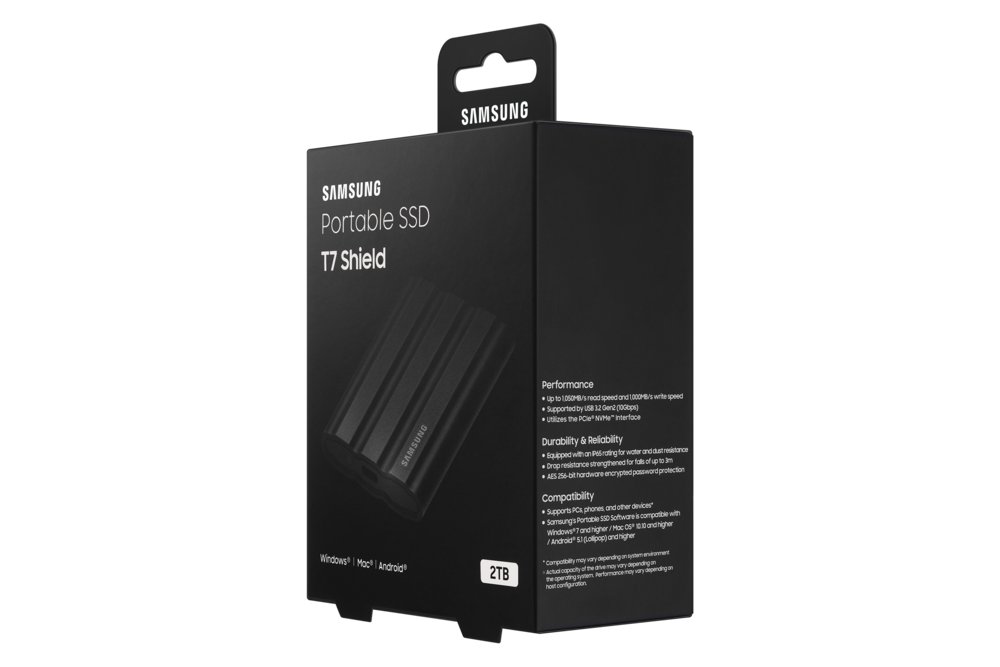 Samsung T7 Shield | Externe SSD | 2TB | USB 3.2 Gen2 | 1.050MB/s Lezen | 1.000MB/s Schrijven | Zwart - Afbeelding 11