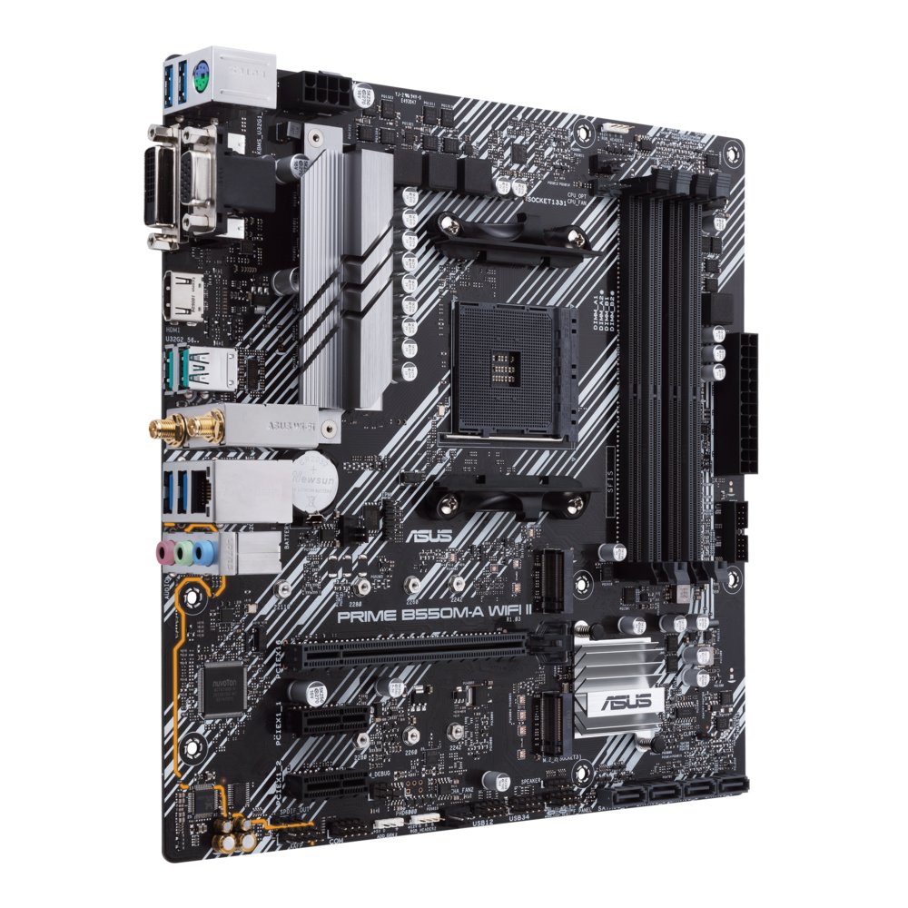 ASUS PRIME B550M-A WIFI II | Socket AM4 | AMD B550 | 4xDDR4 | Micro-Atx | Moederbord - Afbeelding 3