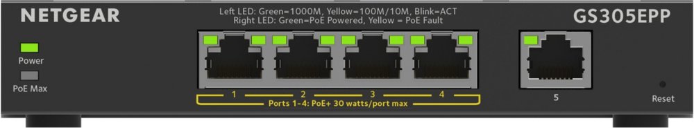 GS305EPP-100PES | 5-poorts Gigabit Smart Managed Plus PoE+ Switch | 120W PoE-vermogen | VLAN/QoS | Webbeheer - Afbeelding 4