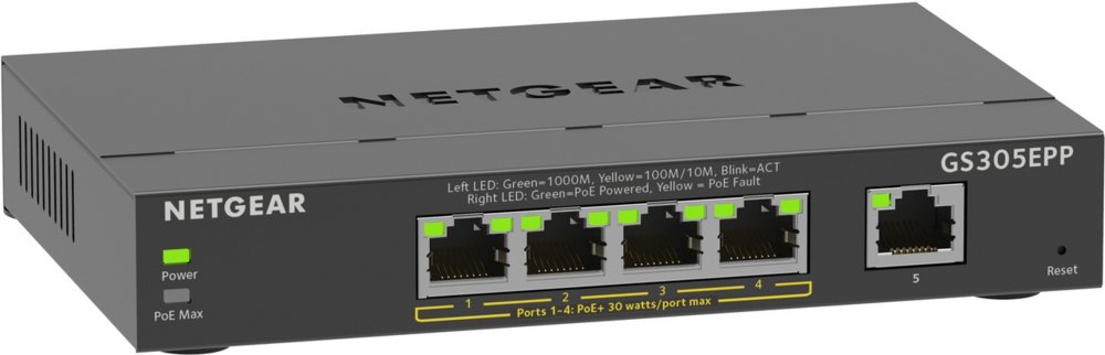GS305EPP-100PES | 5-poorts Gigabit Smart Managed Plus PoE+ Switch | 120W PoE-vermogen | VLAN/QoS | Webbeheer - Afbeelding 3