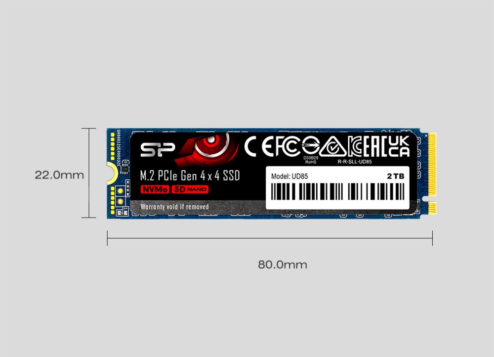 Silicon Power UD85 | 1TB NVMe SSD | M.2 | Gen4 | 3.600MB/s Lezen | 2.800MB/s Schrijven - Afbeelding 5