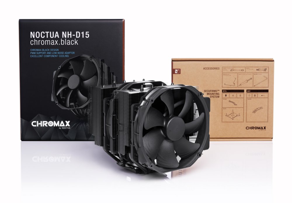 Noctua NH-D15 chromax.black | 250W TDP | 165mm Hoogte | 140mm Fans | CPU Luchtkoeler - Afbeelding 4