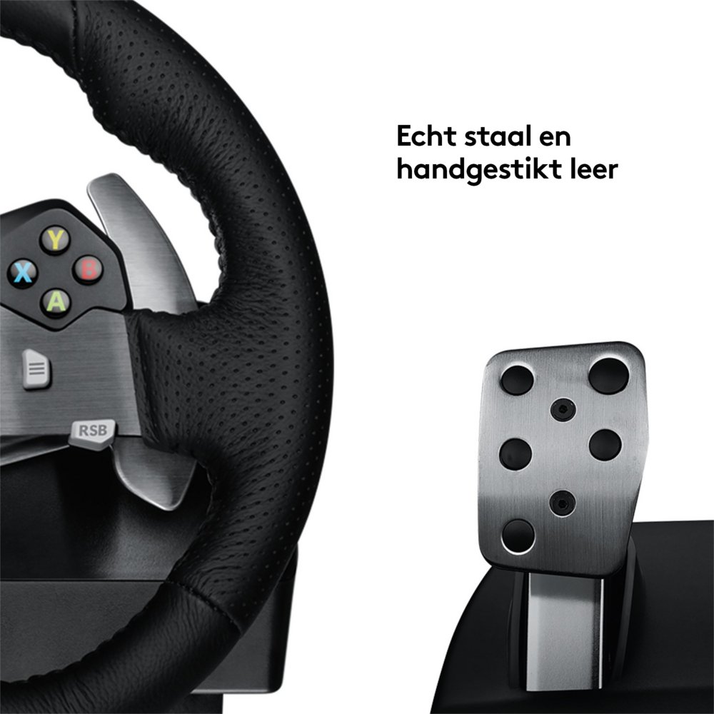 Logitech G920 Driving Force | Racestuur en pedalen | Force Feedback | 900° rotatie | USB 2.0 | Compatibel met Xbox Series X|S, Xbox One en PC | Zwart - Afbeelding 10