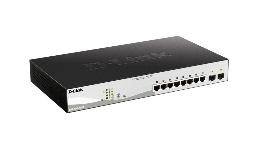 D-Link DGS-1210-10MP/E | Managed L2 Switch | 10 Poorten | Gigabit Ethernet (10/100/1000 Mbps) | PoE