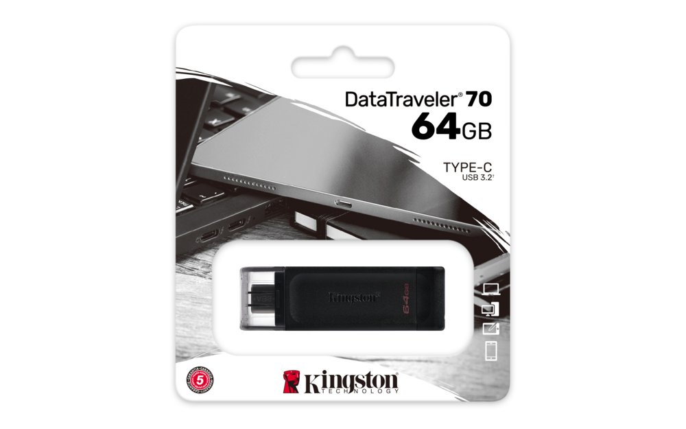 Kingston DataTraveler 70 | 64GB USB-C 3.2 Flash Drive | Zwart - Afbeelding 8