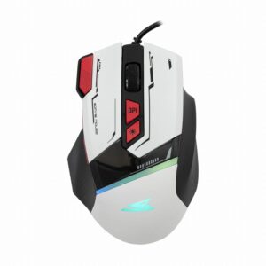 Baracuda MANTA RGB | Bekabelde Gaming Muis | Rechtshandig | USB-A | 12800 DPI | Wit