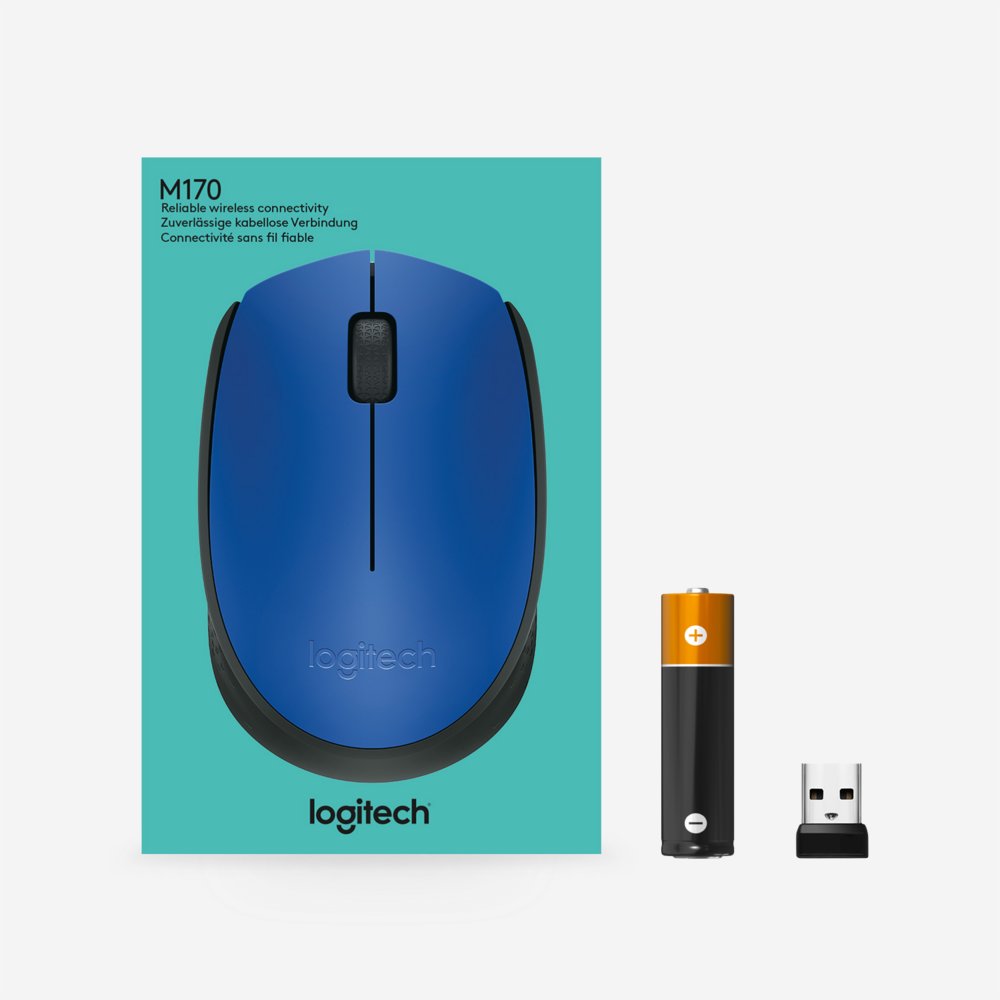 Logitech M171 | Draadloze Muis | Links- en Rechtshandig | RF | 1000 DPI | Zwart/Blauw - Afbeelding 9