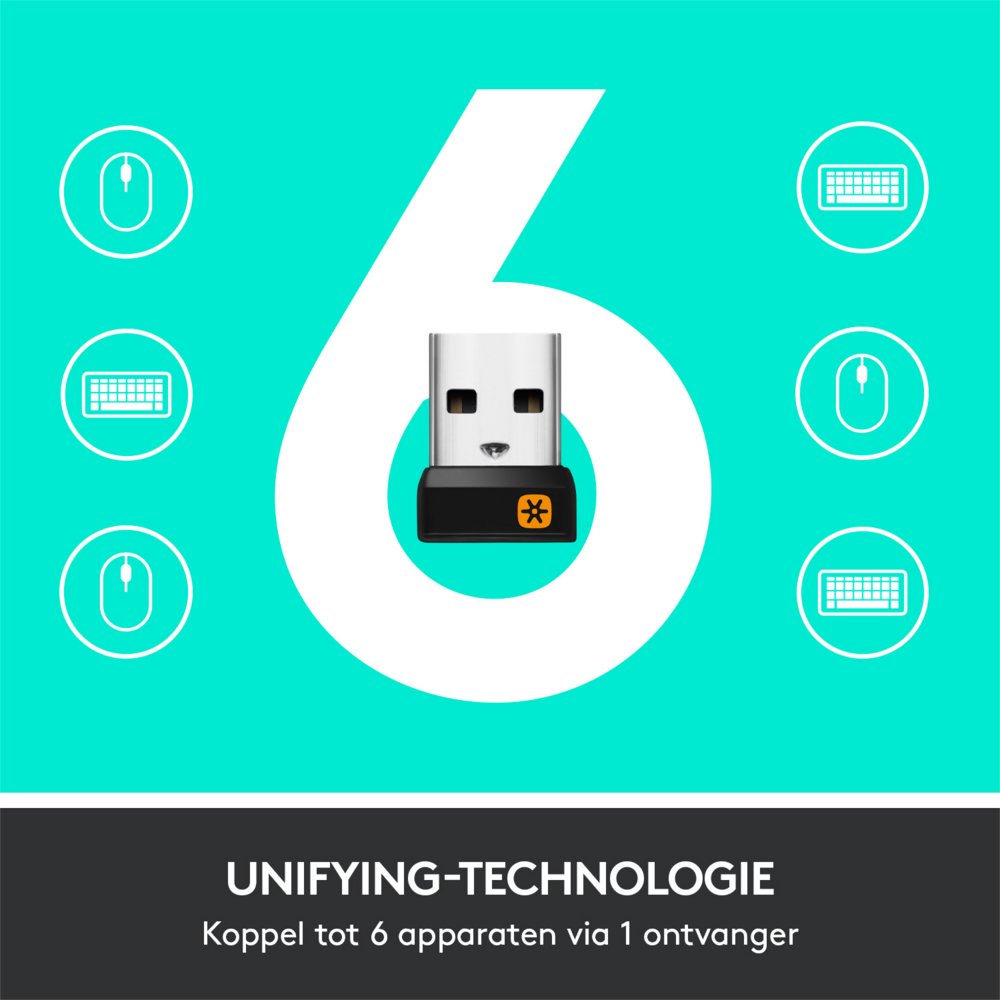 Logitech Marathon M705 | Draadloze Muis | Rechtshandig | RF | 1000 DPI | Zwart - Afbeelding 10