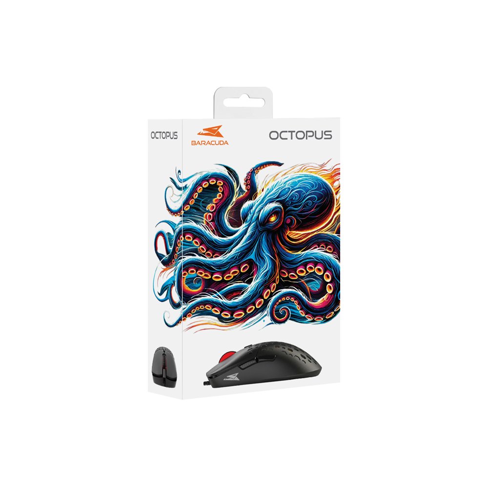 Baracuda OCTOPUS RGB | Bekabelde Gaming Muis | Rechtshandig | USB-A | 3600 DPI | Zwart - Afbeelding 9