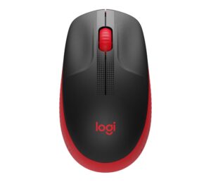 Logitech M190 | Draadloze Muis | Links- en Rechtshandig | RF | 1000 DPI | Zwart/Rood