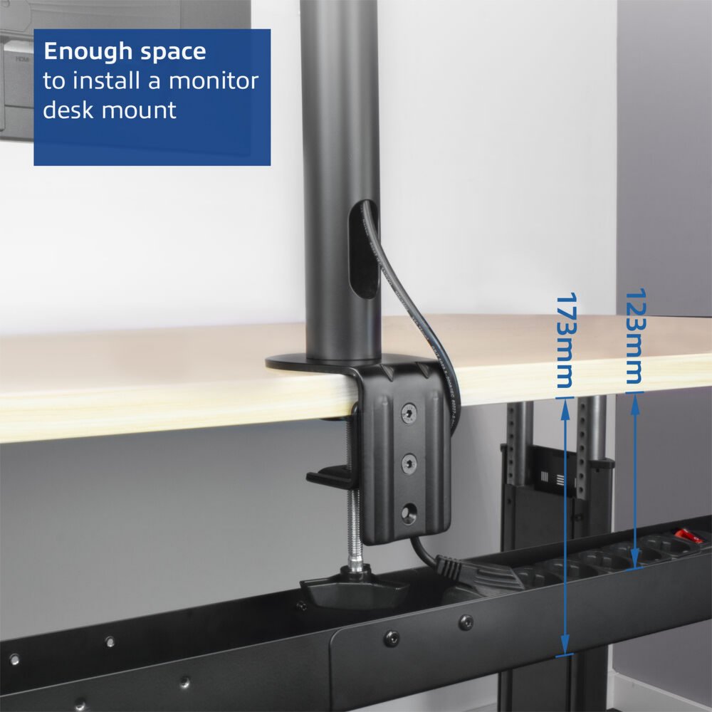 ACT Verstelbare Kabelgoot | Onder-bureau montage | Kabelmanagement | Metaal | Zwart - Afbeelding 6