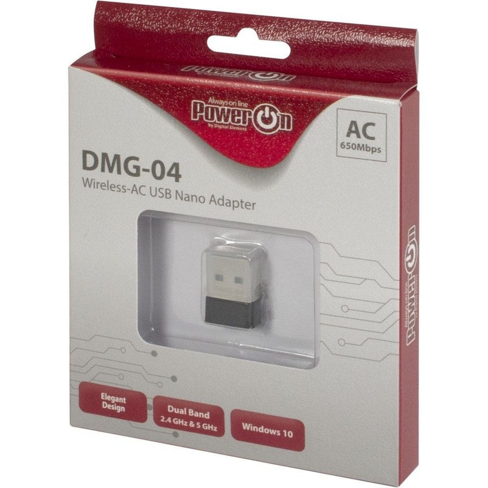 Inter-Tech DMG-04 | Wi-Fi 5 USB Nano Adapter | 433 Mbps (5 GHz) / 200 Mbps (2,4 GHz) | USB 2.0 | Zwart - Afbeelding 4