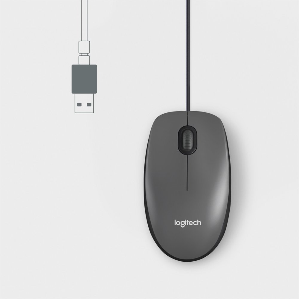 Logitech M100 | Bekabelde Muis | Links- en Rechtshandig | USB-A | 1000 DPI | Zwart - Afbeelding 4