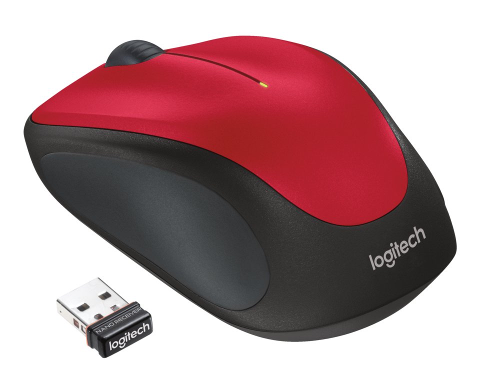 Logitech M235 | Draadloze Muis | Links- en Rechtshandig | RF | 1000 DPI | Rood/Zwart - Afbeelding 4