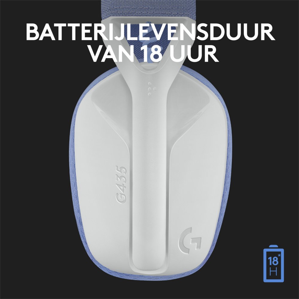 Logitech G G435 | Draadlooze Over-ear Gaming Headset | Bluetooth & USB-A Receiver | Wit/Lilac - Afbeelding 12