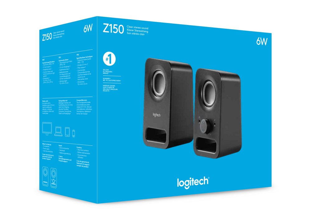 Logitech Z150 | 2.0 Luidsprekerset | 3W RMS | Helder Stereogeluid | Zwart - Afbeelding 7