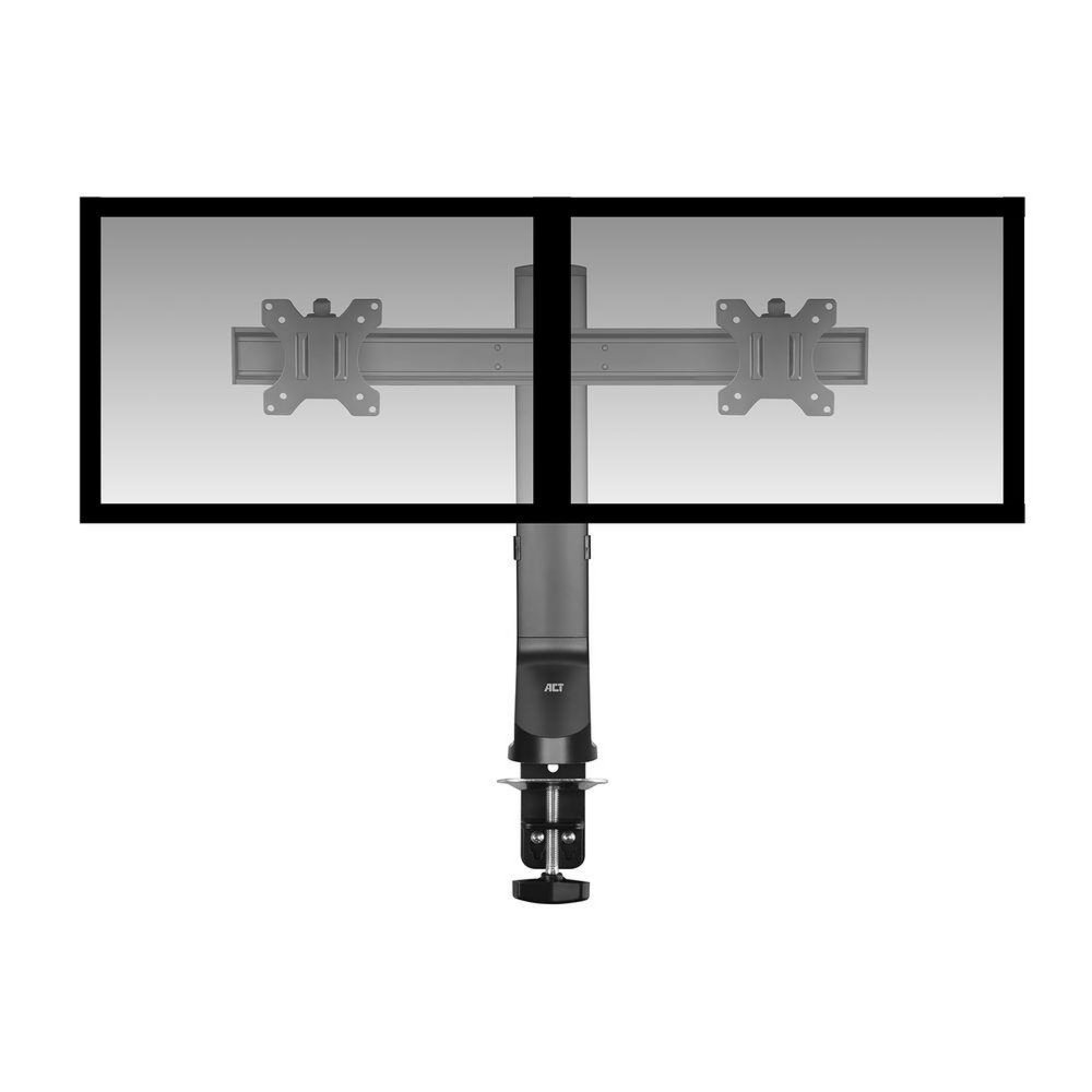 ACT AC8332 | In Hoogte Verstelbare Monitor-bureaubeugel | Tot 27" | Max 7kg | VESA 100x100 | 2 Monitoren - Afbeelding 3