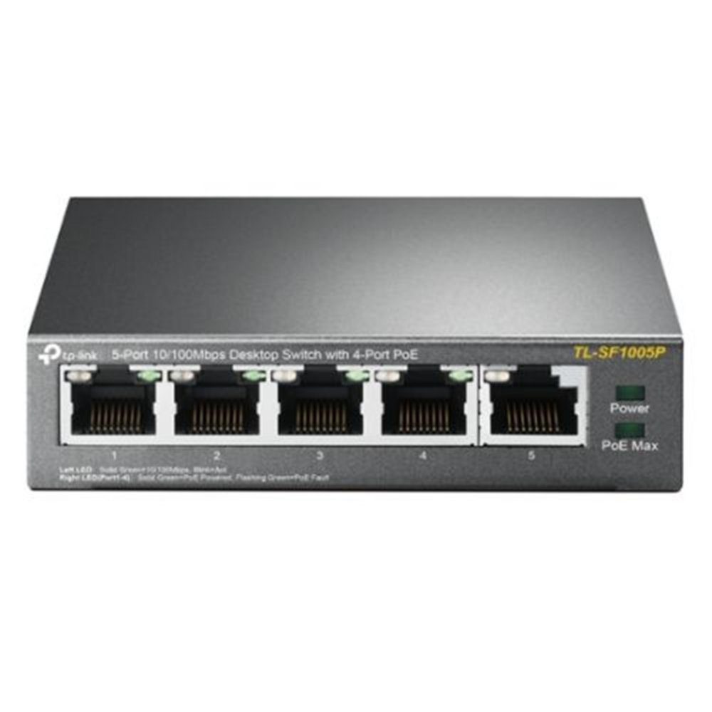 TP-Link TL-SF1005P | Unmanaged Switch | 5 Poorten | Fast Ethernet (10/100 Mbps) | PoE | Zwart