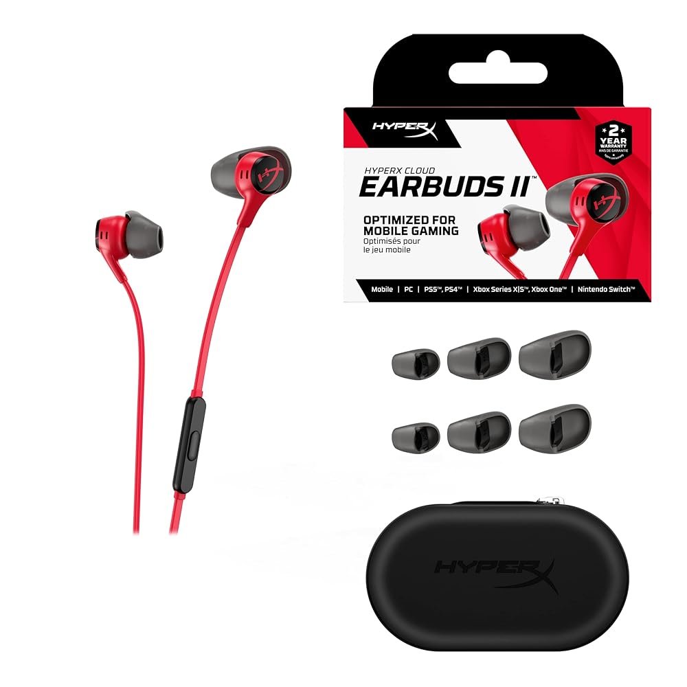 HyperX HyperX Cloud Earbuds II | Bedrade In-ear Gaming Headset | 3.5mm | Rood - Afbeelding 4