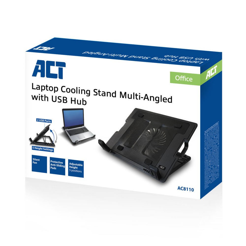 ACT AC8110 | Notebook Cooling Pad | 43,9 cm (17.3") | 1000 RPM | Zwart - Afbeelding 5
